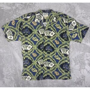 Big Dogs Mens Medium Shirt Sleeve‎ Button Shirt Hawaiian Play To Win Cards Shirt
